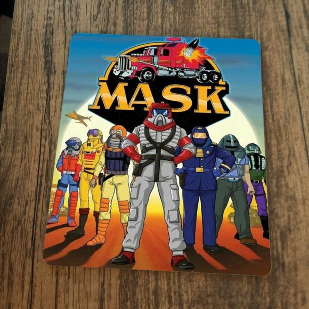 Mask Cartoon Mouse Pad Retro 80s
